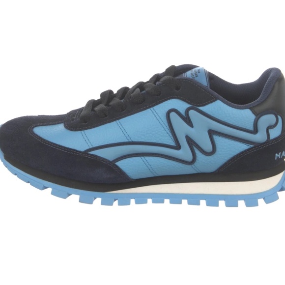 MARC JACOBS Leather Colorblock Pattern Blue Sneakers 37 US 7 - Picture 12 of 16